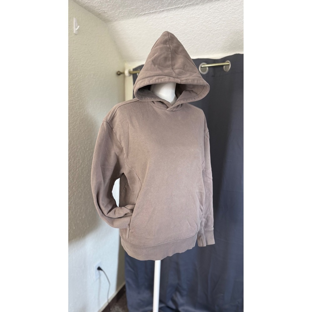 Express womens Fleece Pullover Hoodie Brown XS Small Logo Sweatshirt Pocket